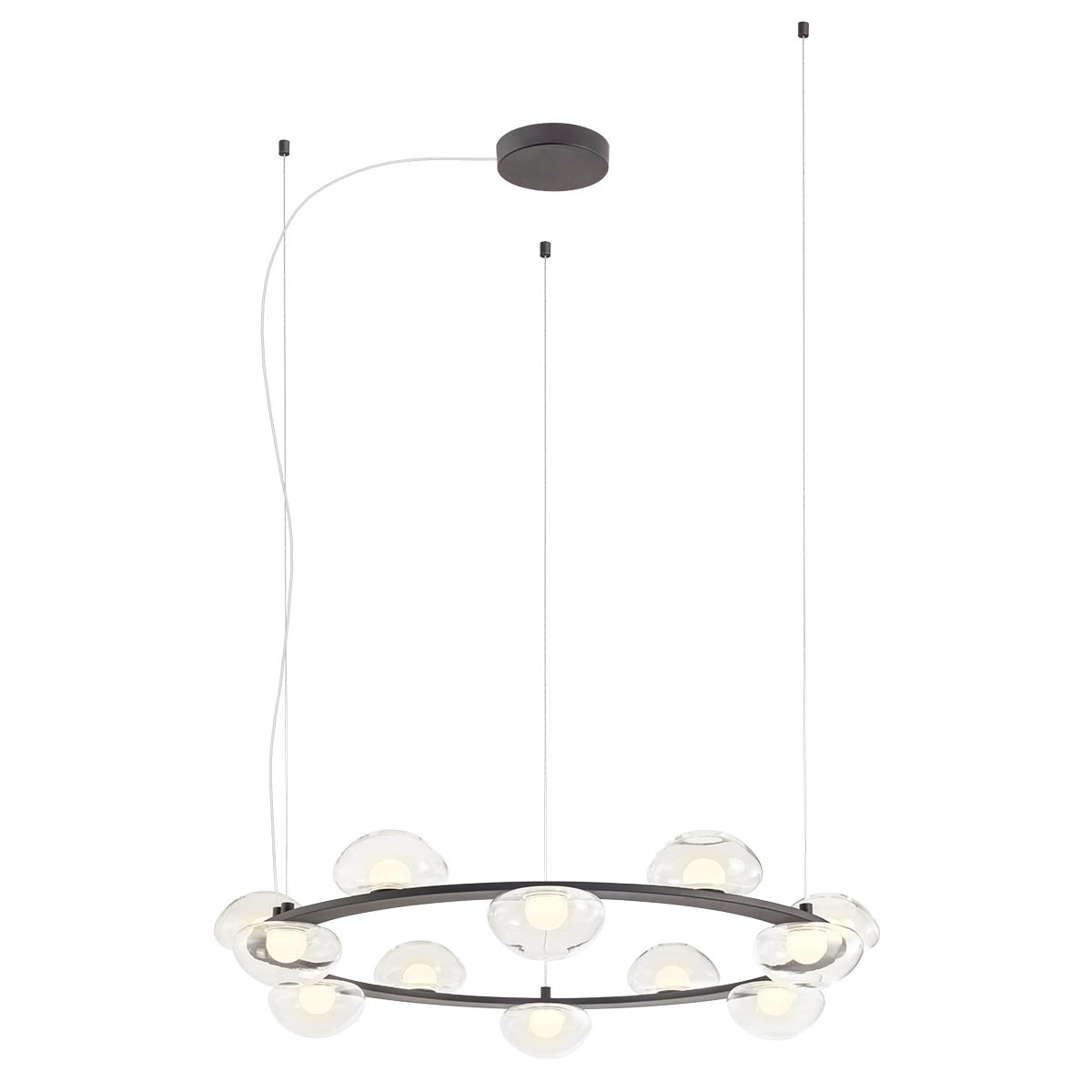 Redo Designové LED závěsné svítidlo SINCLAIR-double, ø98cm Barva: Černá