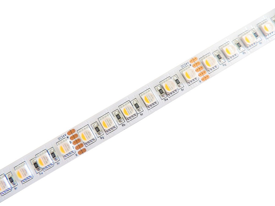 RGBW LED pásek 4v1, 30,6W/m, RGB+bílá, 12mm, PROFI, 24V, IP20, 90LED/m, 5050 Barva světla: Studená bílá, 6500K