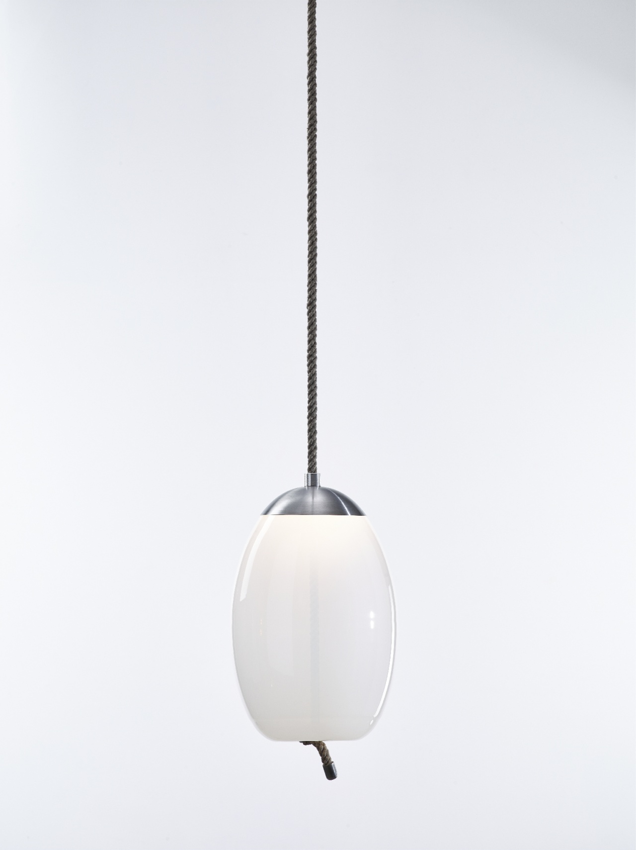 Levně Brokis Designové LED závěsné svítidlo Knot Uovo PC1018 Barva skla: Hnědá kouřová - transparentní sklo, Povrchová úprava baldachýnu: Broušená bronz lak, Povrch reflektoru: Broušená rose gold lak