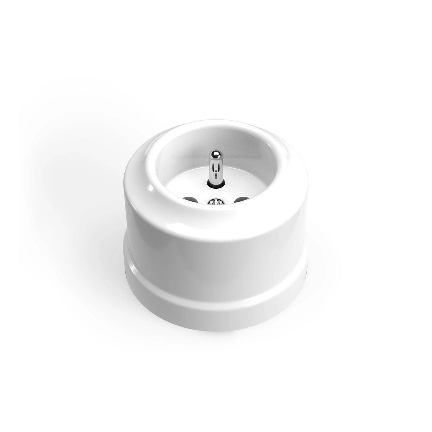 Levně creative cables Schuko porcelánová zásuvka na zeď Barva: Bílá