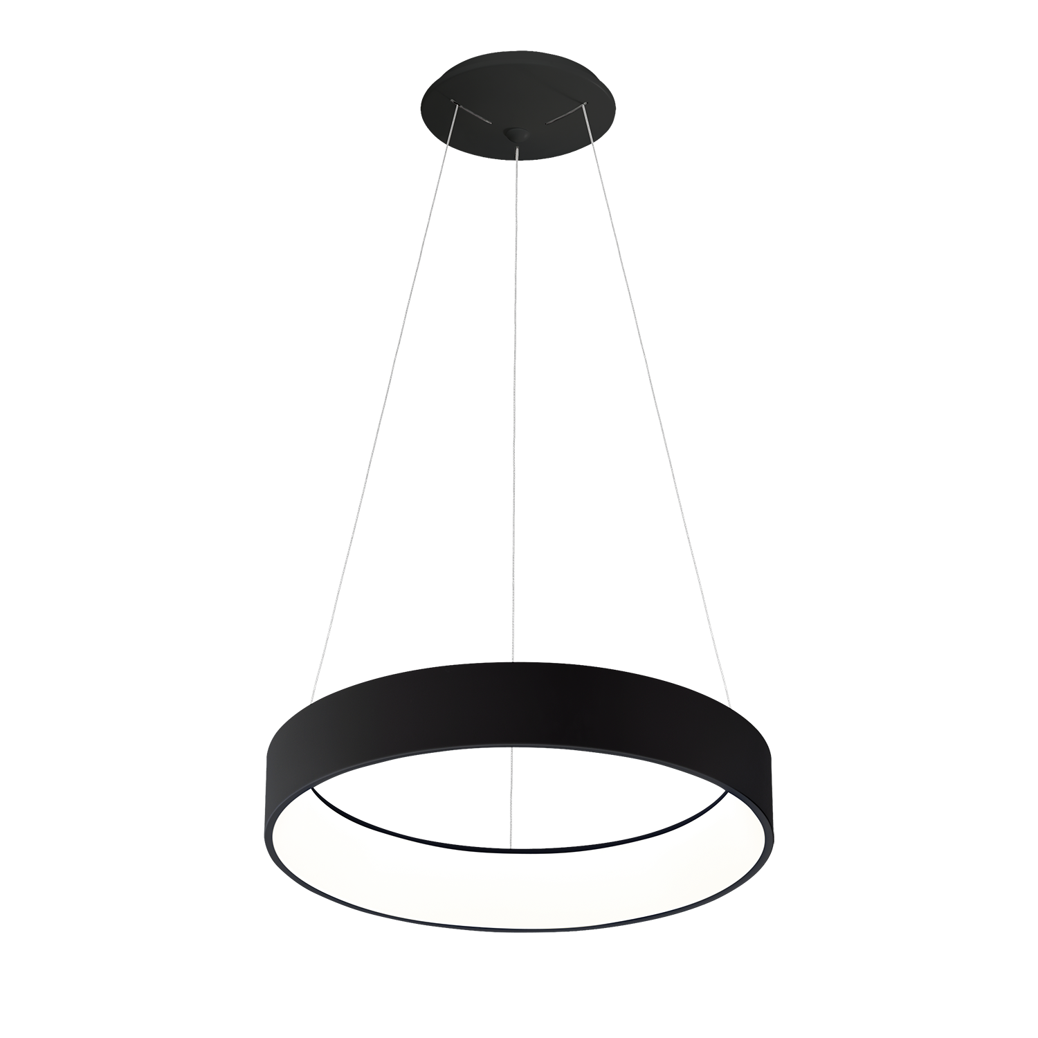 ACB Iluminacion Zavěsné LED svítidlo DILGA, ⌀ 60 cm, 48W, CRI90, CCT switch 2700-3000K Barva: Černá, Stmívání: ON/OFF