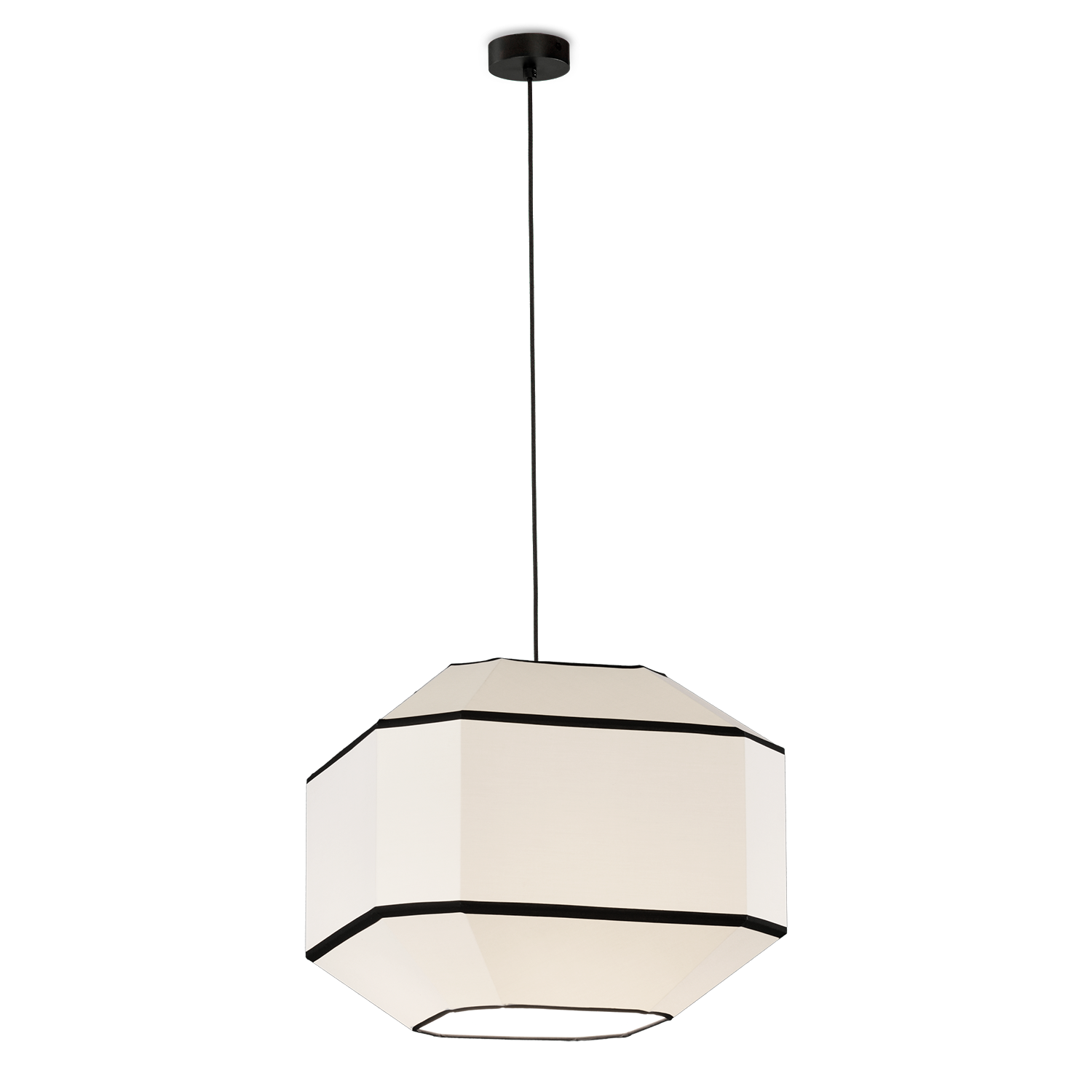 ACB Iluminacion Závěsné svítidlo BAUHAUS, ⌀ 45 cm, 1x E27 15W Barva: Bílá, Barva montury: Černá