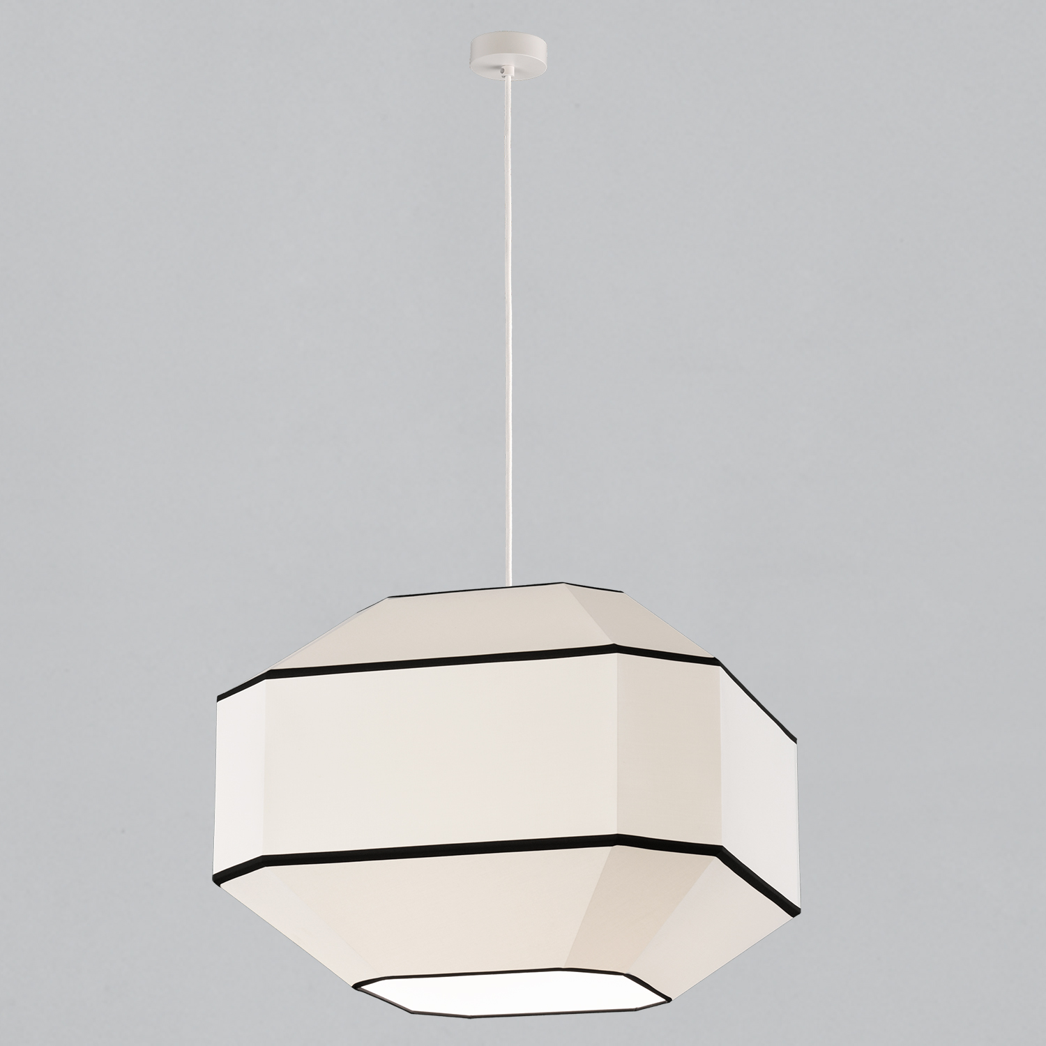 ACB Iluminacion Závěsné svítidlo BAUHAUS, ⌀ 60 cm, 1x E27 15W Barva: Bílá, Barva montury: Bílá