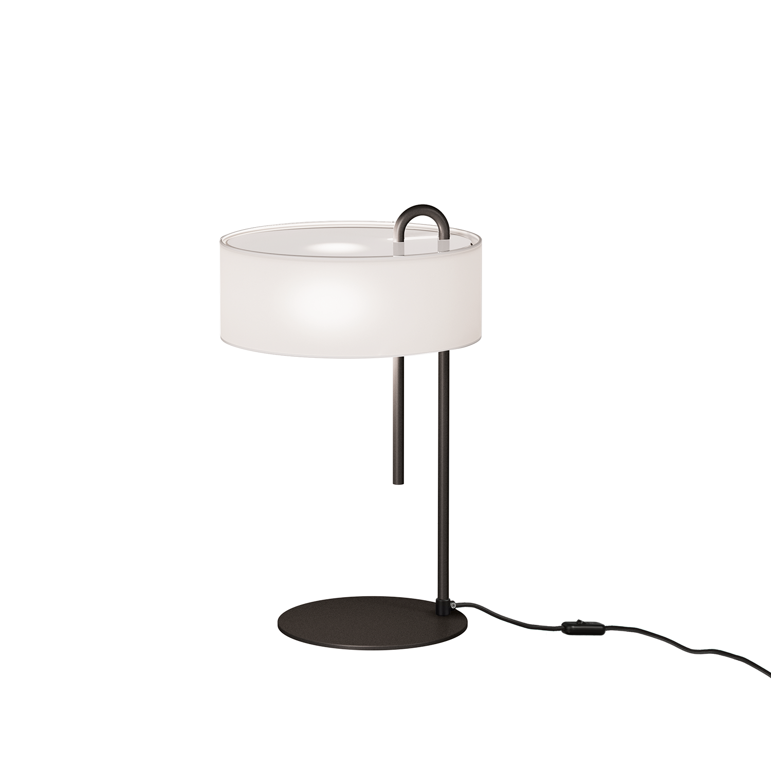 ACB Iluminacion Stolní LED lampa CLIP, v. 53 cm, 1xE27 15W Barva: Černá, Barva montury: Bílá