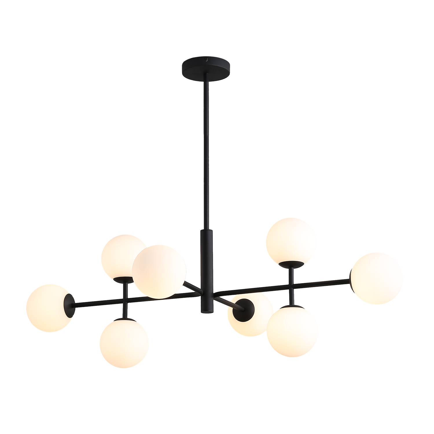 ACB Iluminacion Zavěsné svítidlo DORIS, š. 95 cm, 8xG9 7W Barva: Černá