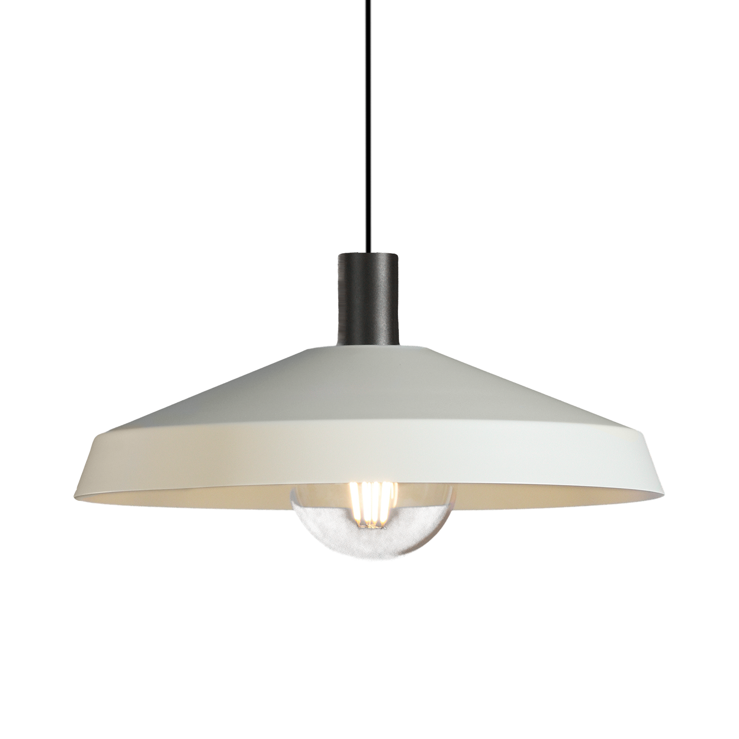 ACB Iluminacion Závěsné svítidlo EVELYN, ⌀ 45 cm, 1xE27 15W Barva: Bílá, Barva montury: Černá