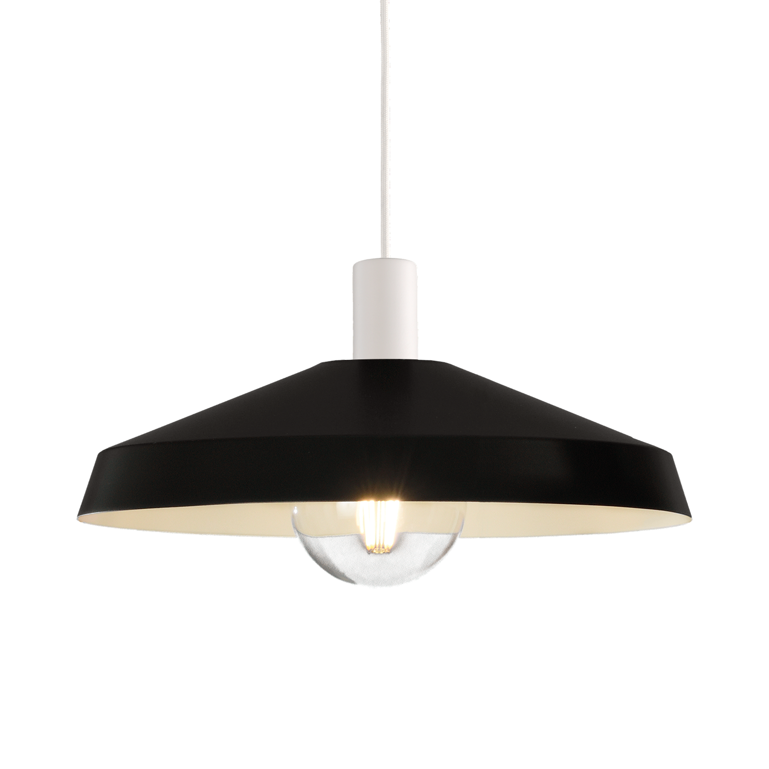 ACB Iluminacion Závěsné svítidlo EVELYN, ⌀ 45 cm, 1xE27 15W Barva: Černá, Barva montury: Bílá