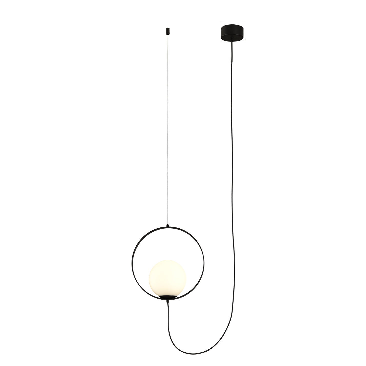 ACB Iluminacion Zavěsné LED svítidlo HALO, ⌀ 25 cm, 5W, CRI90, CCT switch 2700-3000K Barva: Černá, Stmívání: ON/OFF