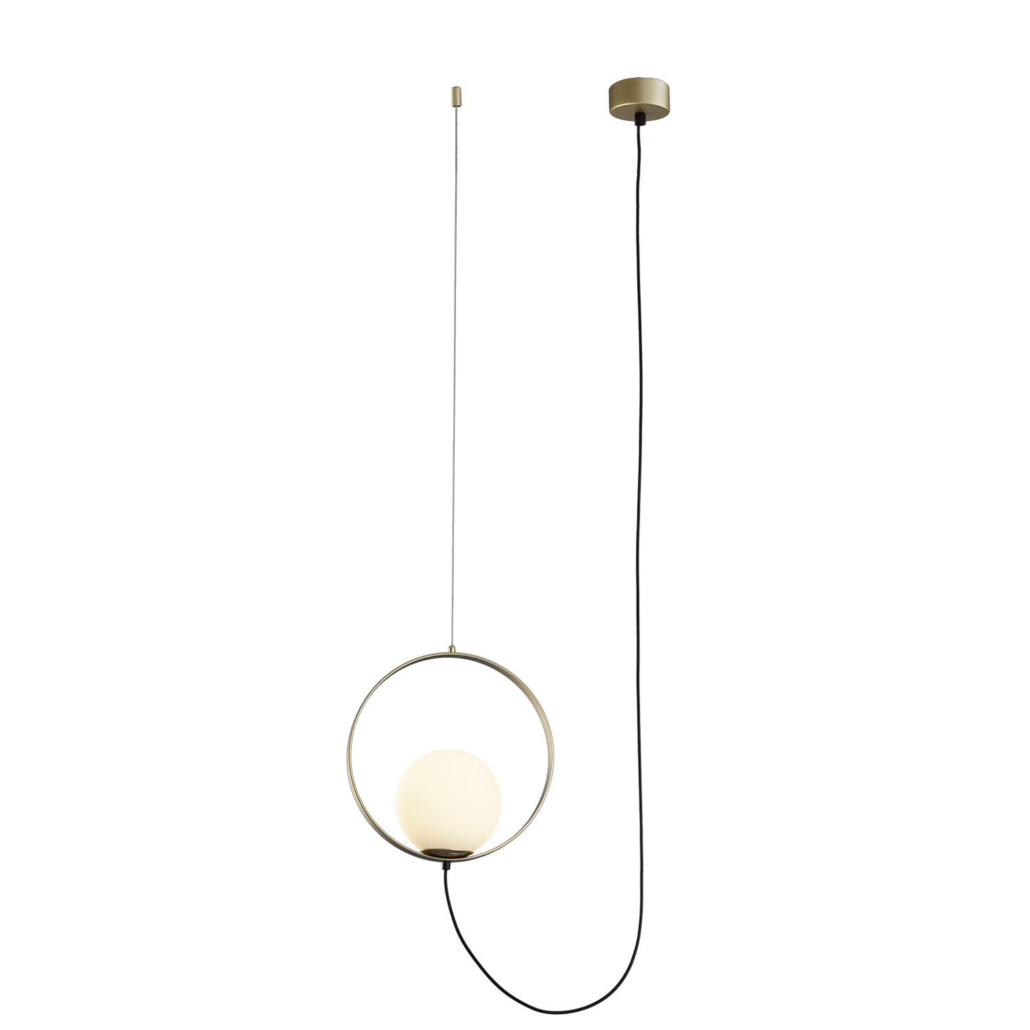 ACB Iluminacion Zavěsné LED svítidlo HALO, ⌀ 25 cm, 5W, CRI90, CCT switch 2700-3000K Barva: Zlatá, Stmívání: ON/OFF