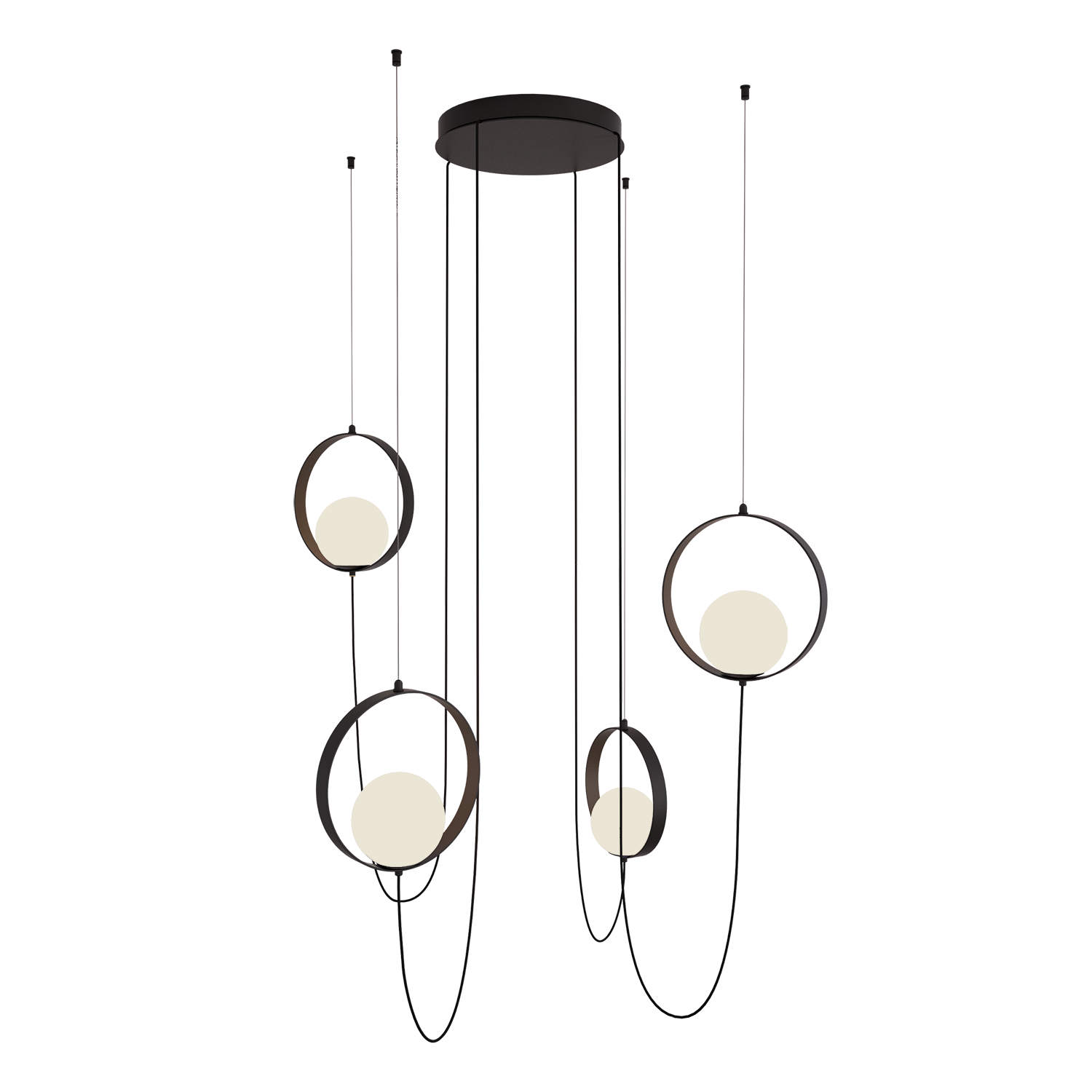 ACB Iluminacion Zavěsné LED svítidlo HALO L4, 4x5W, CRI90, CCT switch 2700-3000K Barva: Černá, Stmívání: ON/OFF
