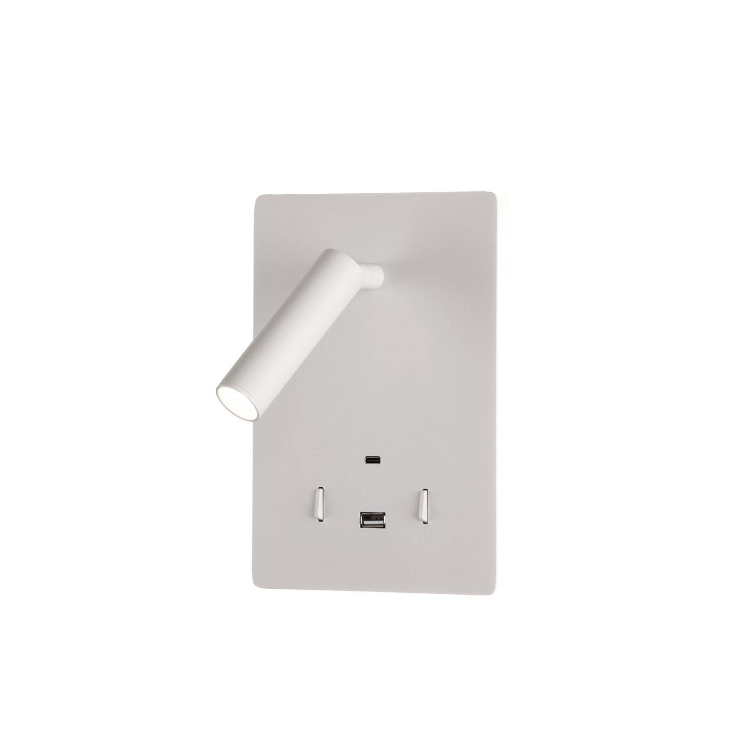 ACB Iluminacion Nástěnné LED svítidlo MANAT, v. 19 cm, 12W + 3W, CRI90, 2x vstup USB/USBC Barva: Bílá
