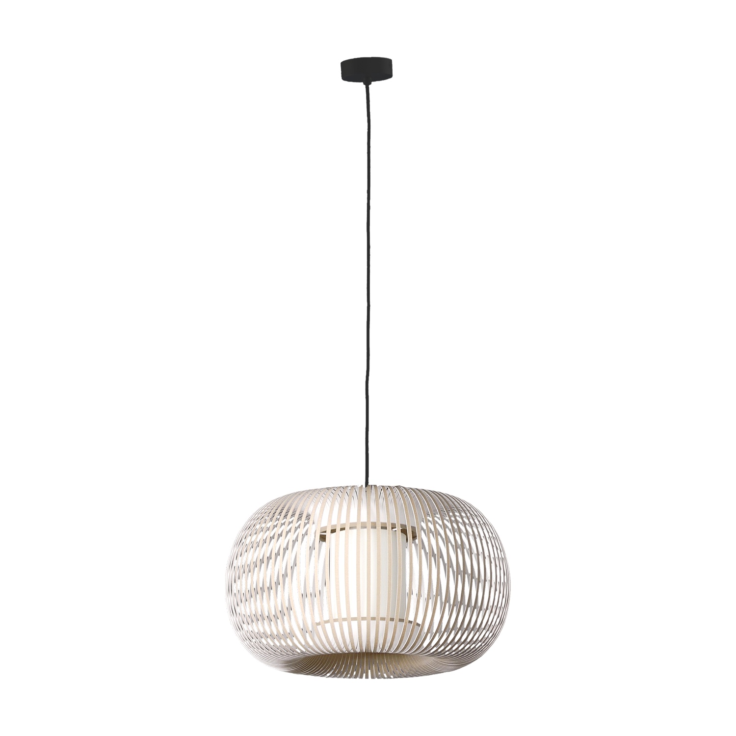 ACB Iluminacion Zavěsné svítidlo MIRTA, ⌀ 38 cm, 1xE27 15W Barva: Stone, Barva montury: Černá