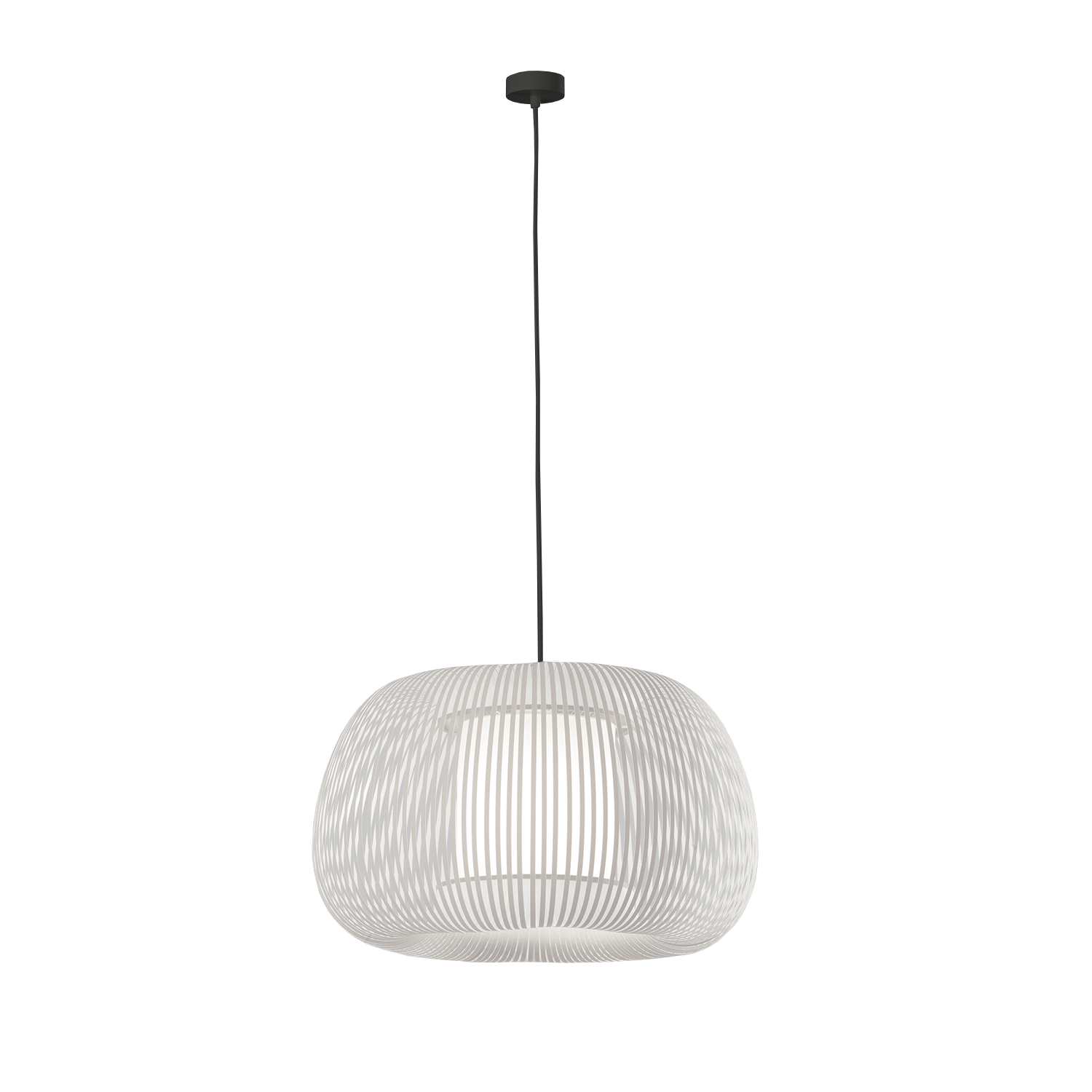 ACB Iluminacion Zavěsné svítidlo MIRTA, ⌀ 45 cm, 1xE27 15W Barva: Bílá, Barva montury: Černá