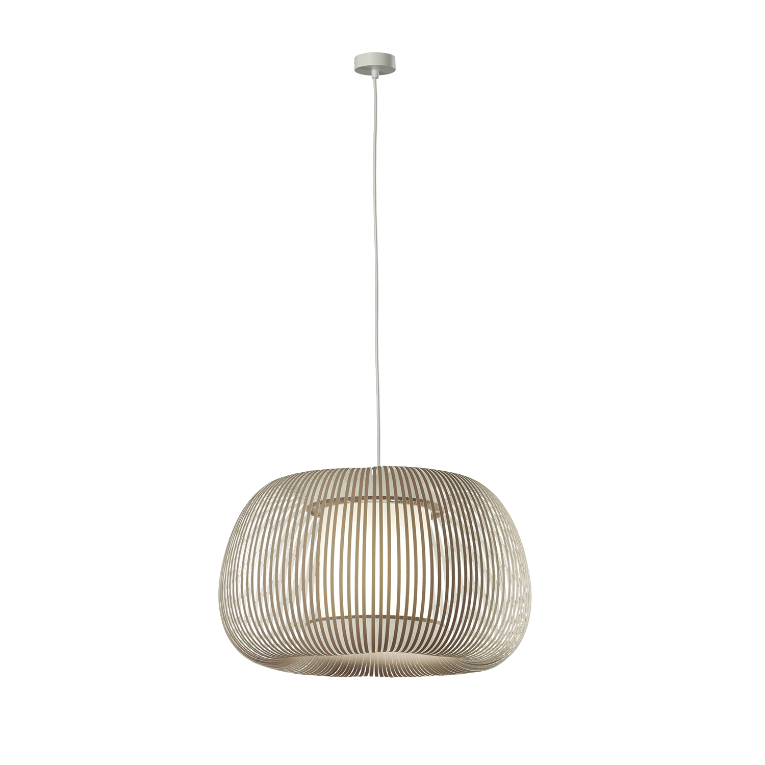 ACB Iluminacion Zavěsné svítidlo MIRTA, ⌀ 45 cm, 1xE27 15W Barva: Stone, Barva montury: Bílá
