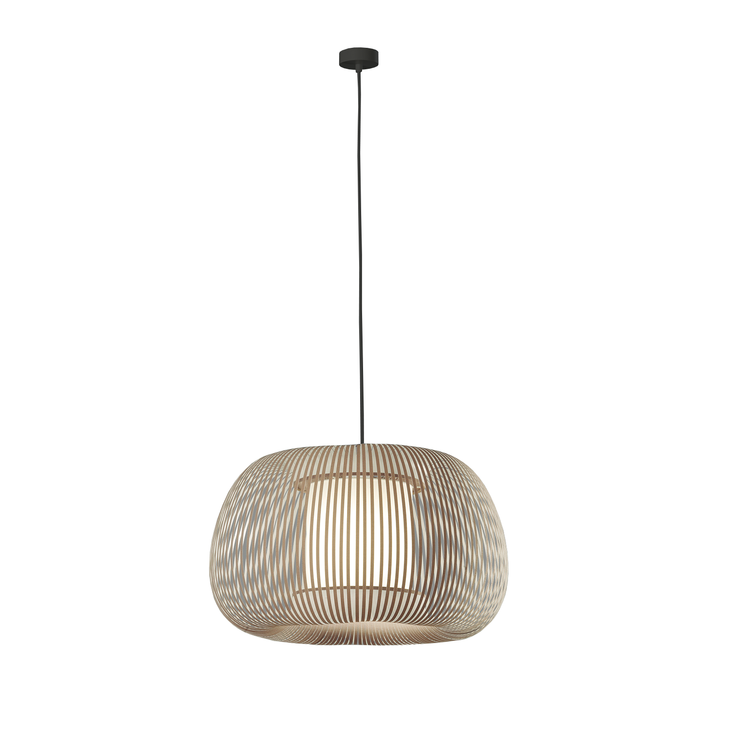ACB Iluminacion Zavěsné svítidlo MIRTA, ⌀ 45 cm, 1xE27 15W Barva: Stone, Barva montury: Černá