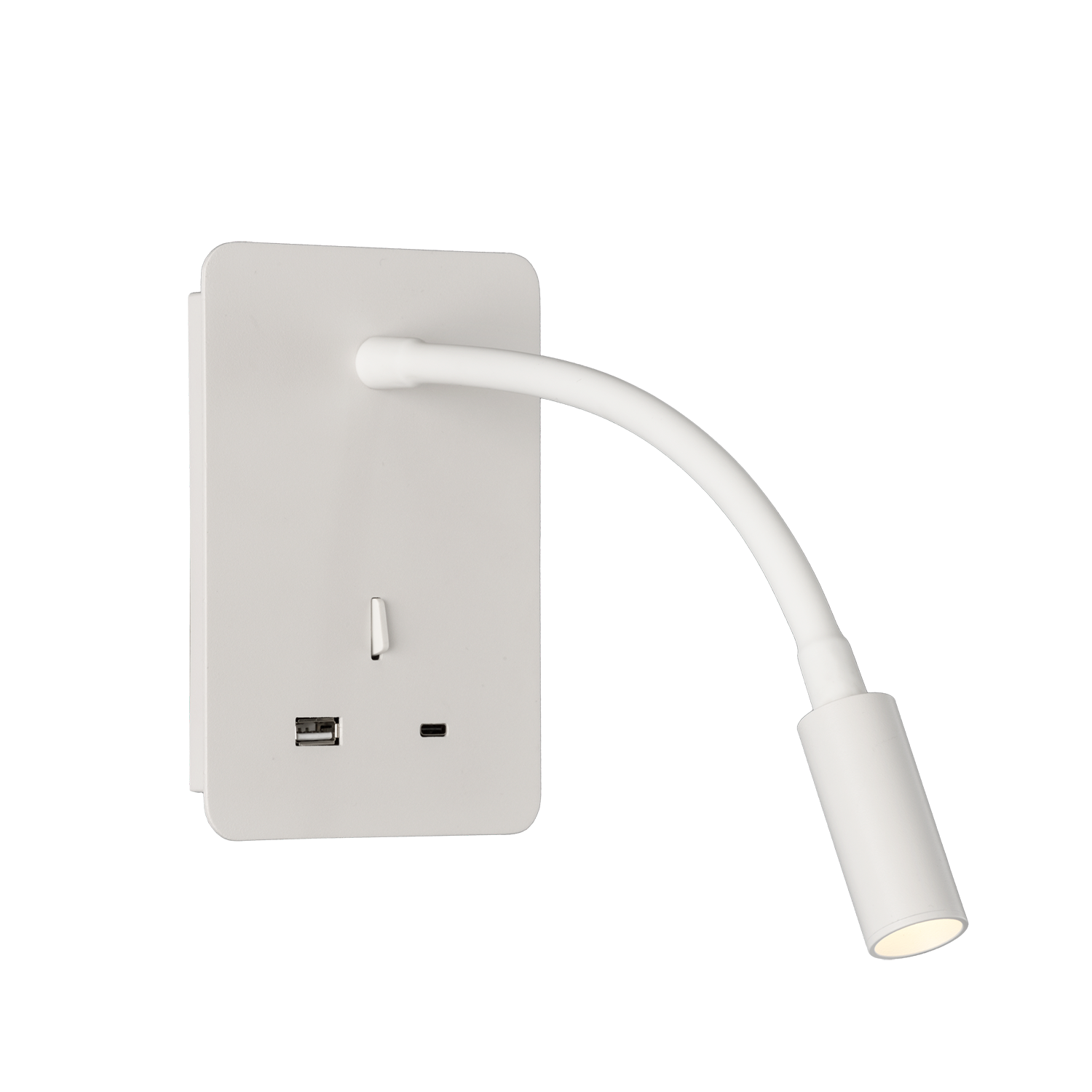 ACB Iluminacion Nástěnné LED svítidlo SENDA, v. 16 cm, 3W, CRI90, 2x vstup USB/USBC Barva: Bílá