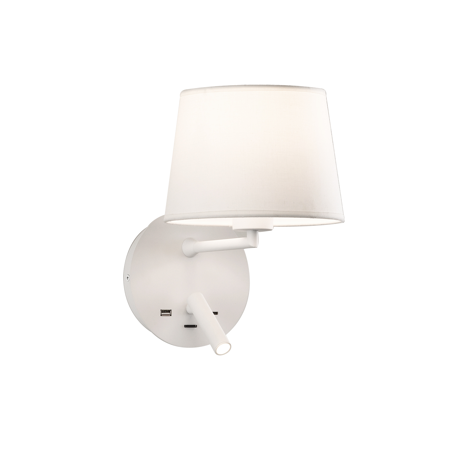ACB Iluminacion Nástěnné LED svítidlo STILO, 3W + 1xE27 15W, CRI90, 2x vstup USB/USBC Barva: Bílá