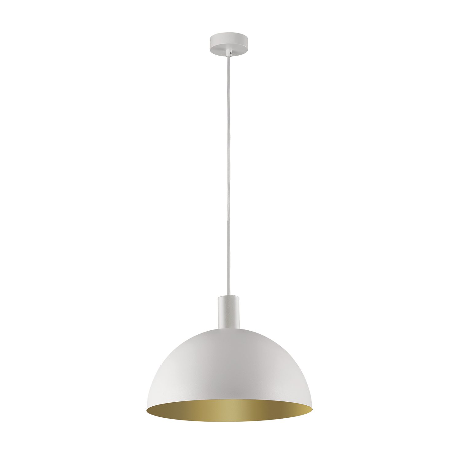 ACB Iluminacion Závěsné svítidlo TIGA,  ⌀ 25 cm, 1xE27 15W Barva: Bílo-zlatá, Barva montury: Bílá