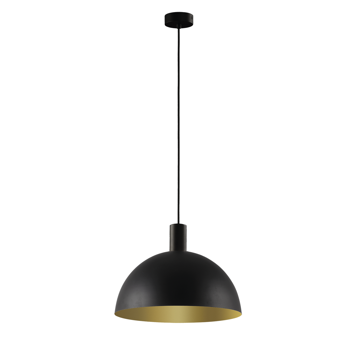 ACB Iluminacion Závěsné svítidlo TIGA,  ⌀ 25 cm, 1xE27 15W Barva: Černo-zlatá, Barva montury: Černá