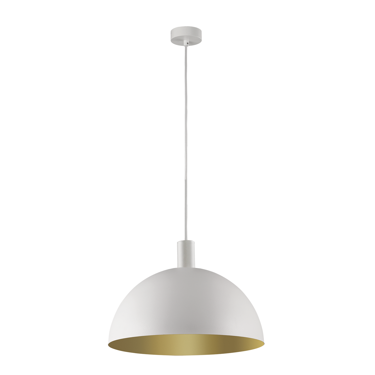 ACB Iluminacion Závěsné svítidlo TIGA,  ⌀ 35 cm, 1xE27 15W Barva: Bílo-zlatá, Barva montury: Bílá
