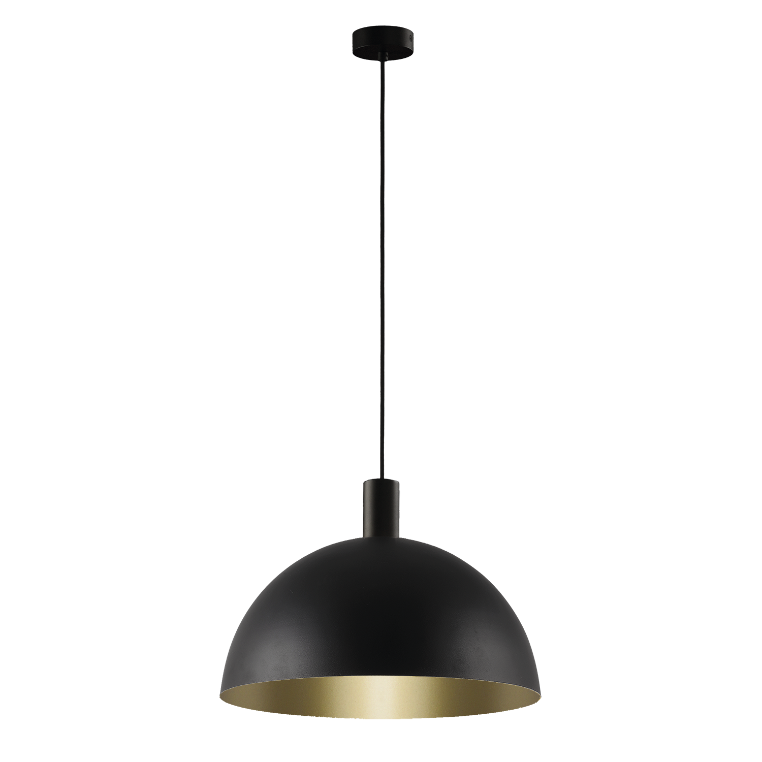 ACB Iluminacion Závěsné svítidlo TIGA,  ⌀ 35 cm, 1xE27 15W Barva: Černo-zlatá, Barva montury: Černá