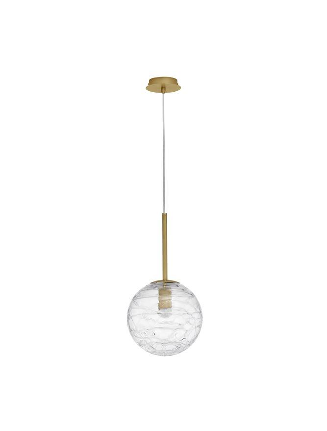 Nova Luce Závěsné svítidlo COEN mosazný zlatý kov čiré sklo E27 1x12W