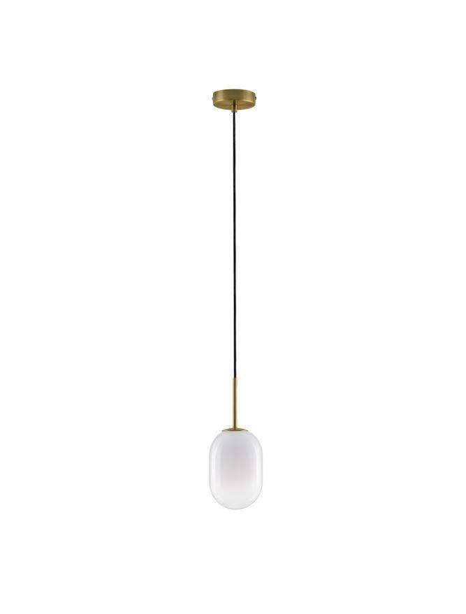 Nova Luce Závěsné svítidlo CHRYSI mosazný zlatý kov a bílé sklo s přechody G9 1x5W