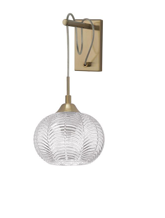 Nova Luce Nástěnné svítidlo VARIO čiré sklo a saténový zlatý kov E27 1x12W