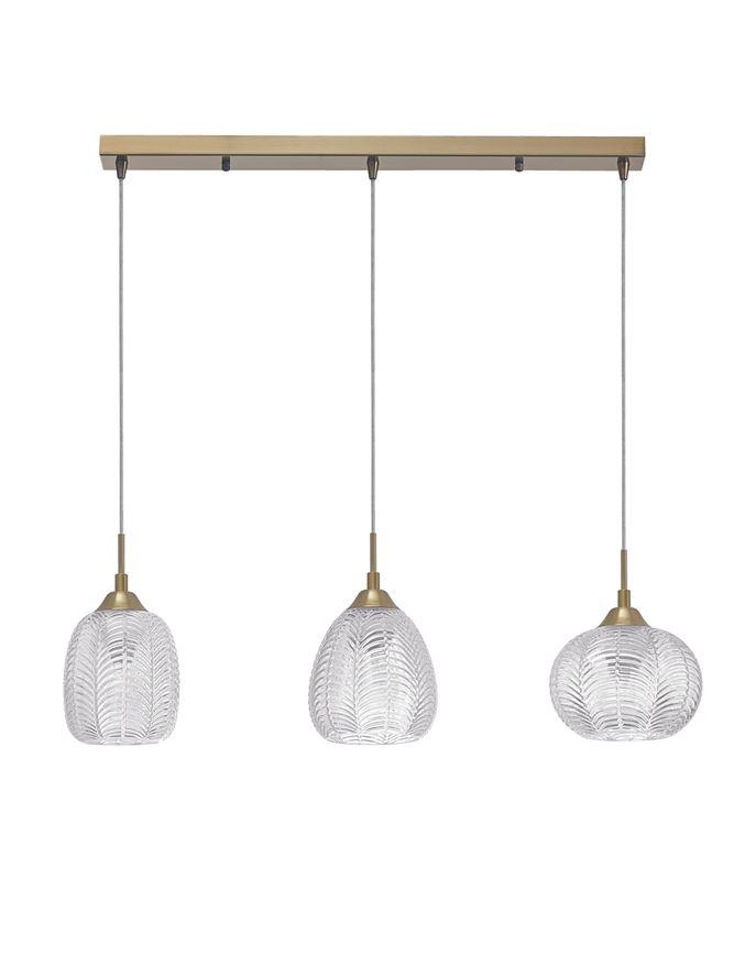 Nova Luce Závěsné svítidlo VARIO čiré sklo a saténový zlatý kov E27 3x12W