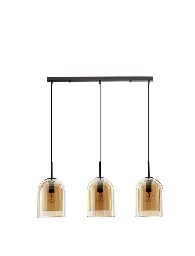 Nova Luce Závěsné svítidlo VELOR dvouvrstvé šampaň sklo E27 3x12W