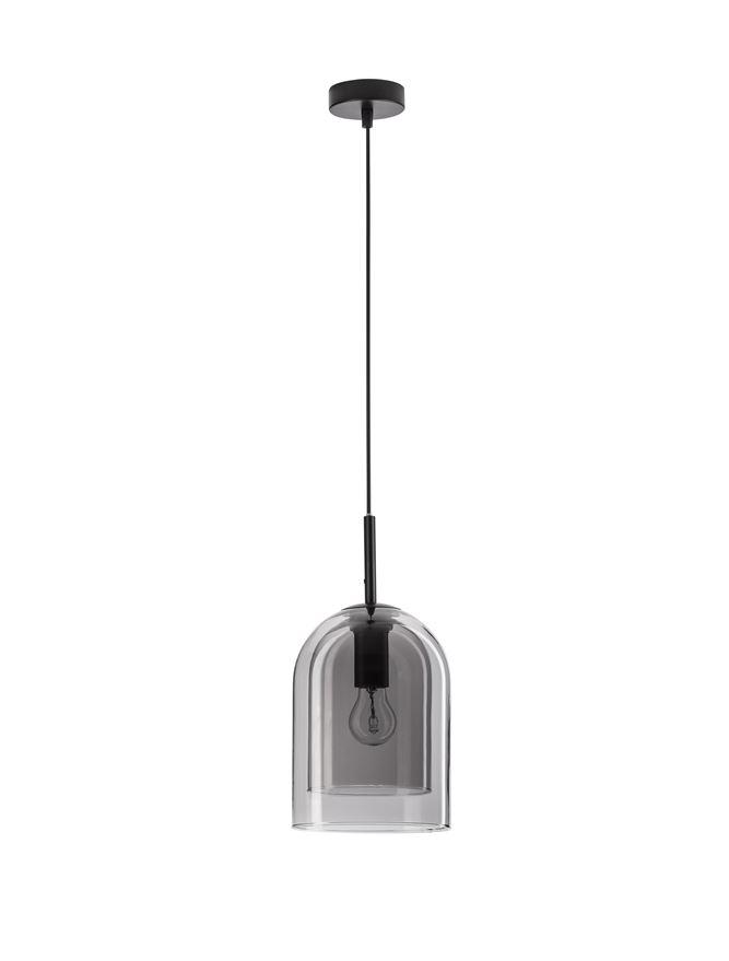 Nova Luce Závěsné svítidlo VELOR dvouvrstvé kouřové sklo E27 1x12W