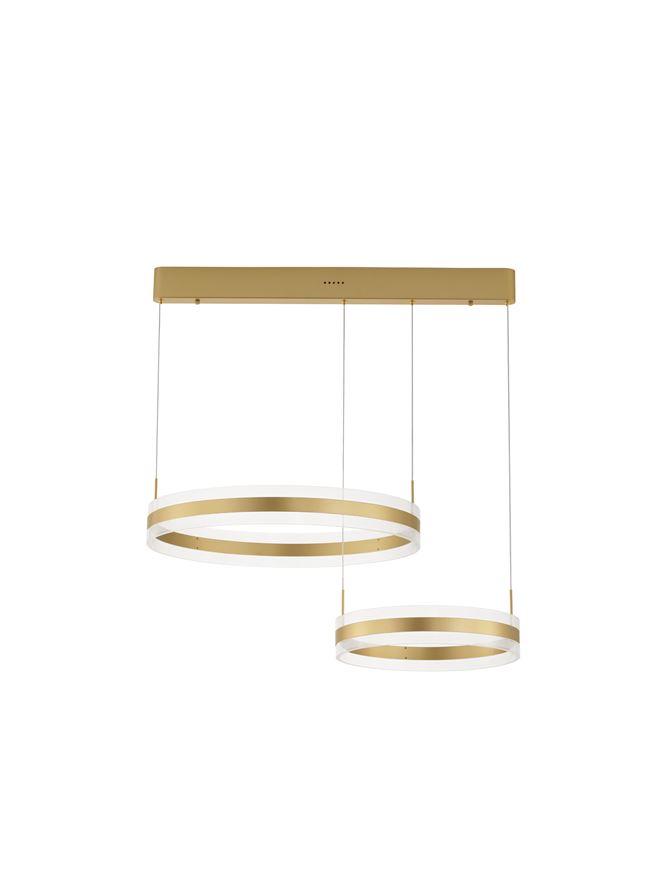 Nova Luce Závěsné LED svítidlo AGOS zlatý hliník a akryl 124W 3000K stmívatelné