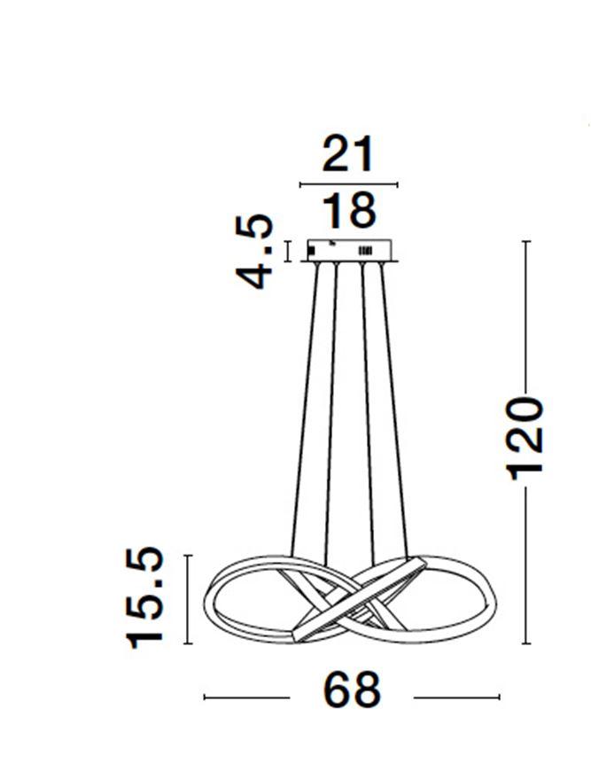 Nova Luce Závěsné LED svítidlo AMARA černý hliník a akryl 54W 3000K stmívatelné