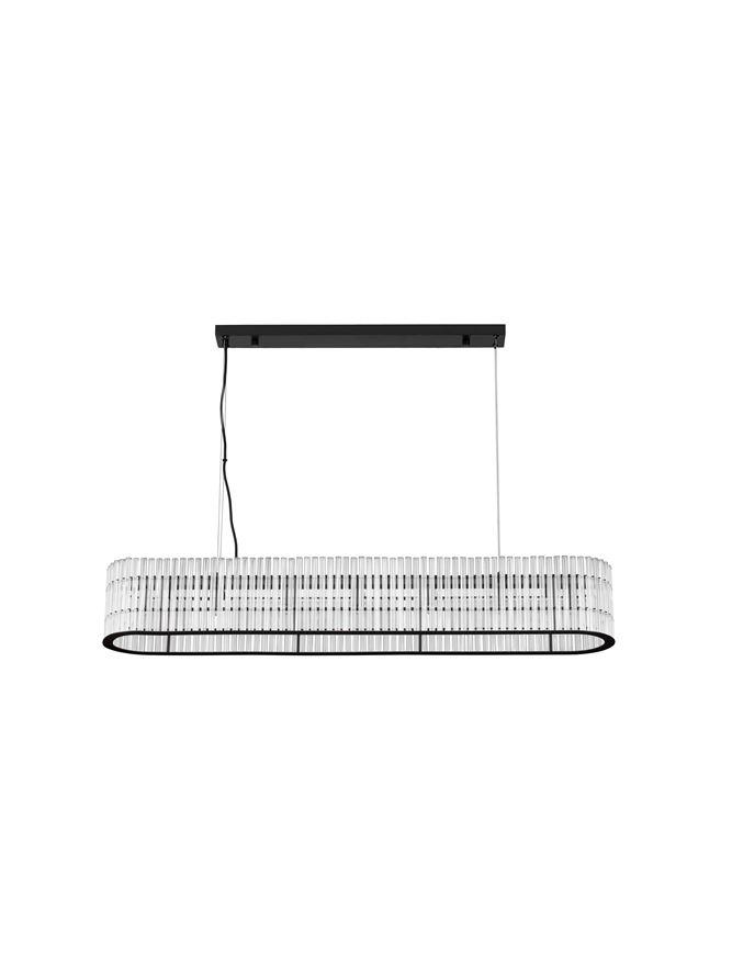 Nova Luce Závěsné svítidlo BAROK, matná černá a čiré Sklo 7xG9