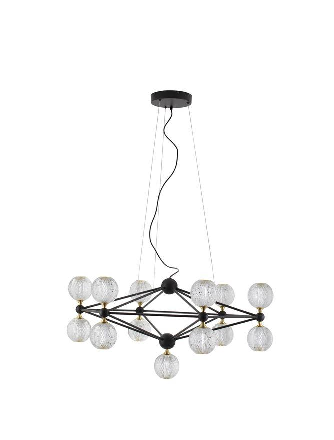 Nova Luce Závěsné LED svítidlo BELINDA černý hliník a akryl 54,6W 3200K stmívatelné
