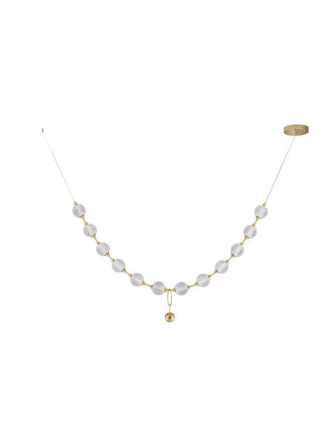 Nova Luce Závěsné LED svítidlo BRILLANTE zlatý hliník a akryl 50.4W 3200K vč. dálkového ovládání stmívatelné