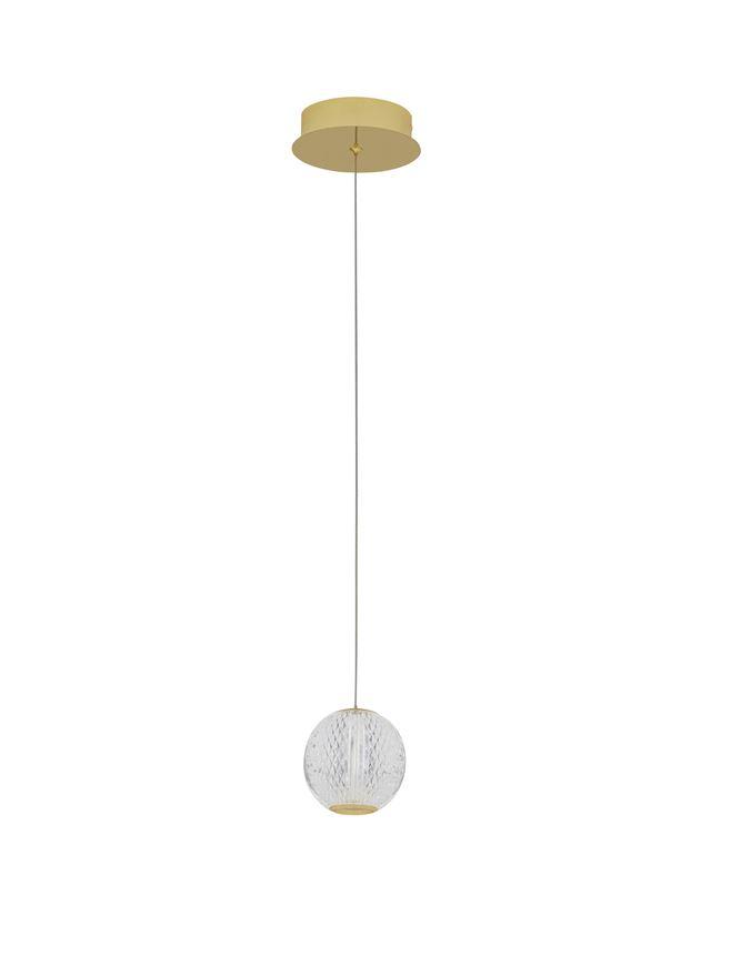 Nova Luce Závěsné LED svítidlo BRILLANTE zlatý hliník a akryl 4.2W 3200K