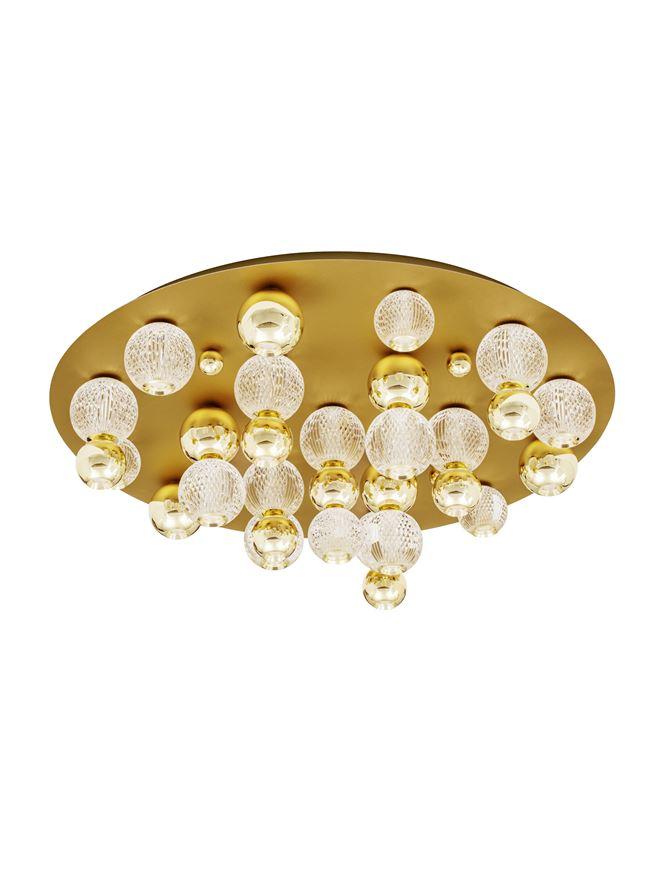 Nova Luce Stropní LED svítidlo BRILLE zlatý hliník a Sklo 86W 3200K stmívatelné