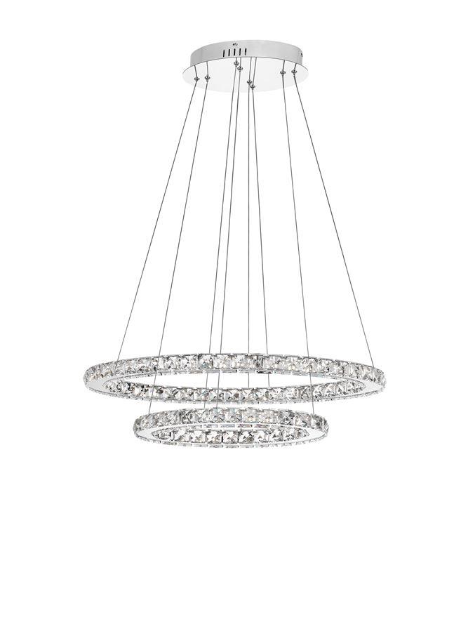 Nova Luce Závěsné LED svítidlo CELINE chromovaný hliník a křišťál nastavitelné 40W 3500K