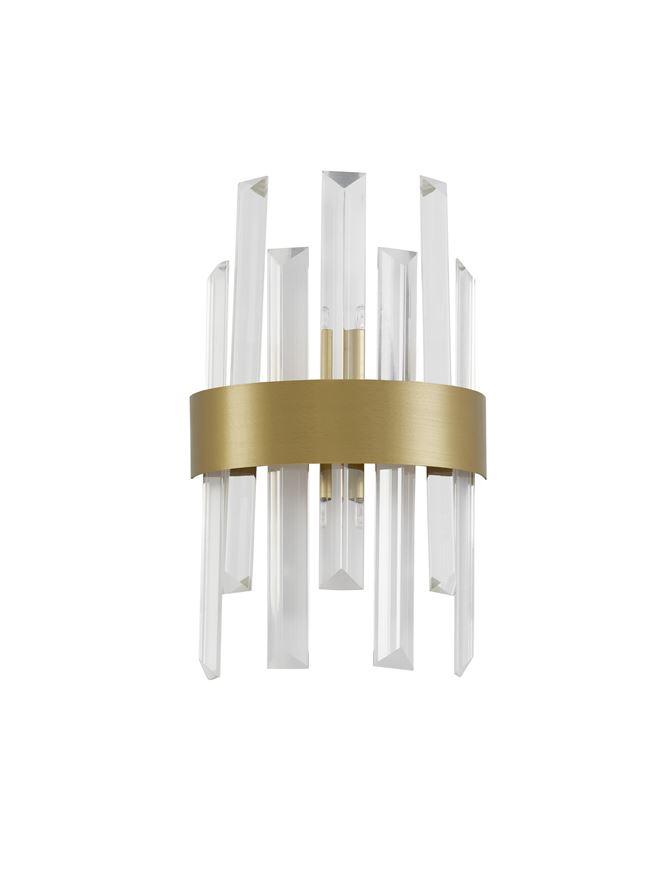 Nova Luce Nástěnné svítidlo CROWN saténový zlatý kov čirý křišťál (7 ks) G9 1x5W