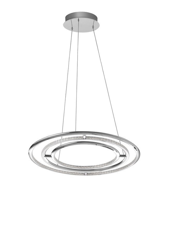 Nova Luce Závěsné LED svítidlo LIVORNO chromovaný hliník a akryl nastavitelné 55W 3000K