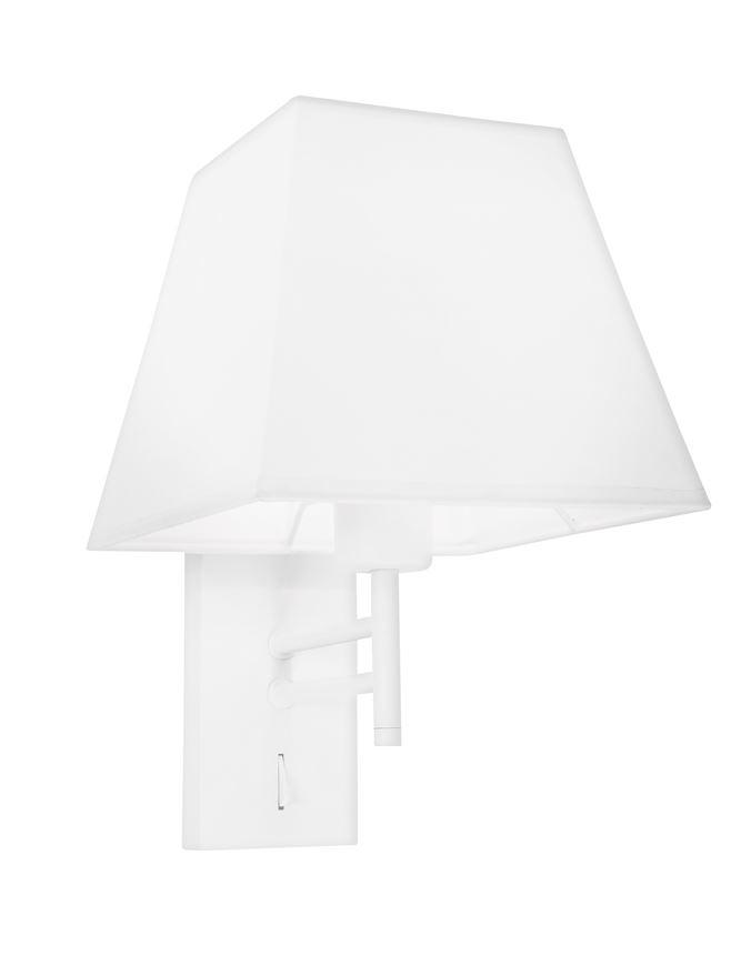 Nova Luce Nástěnné svítidlo LOGAN bílá hliník bílé stínidlo E27 1x12W vypínač na těle