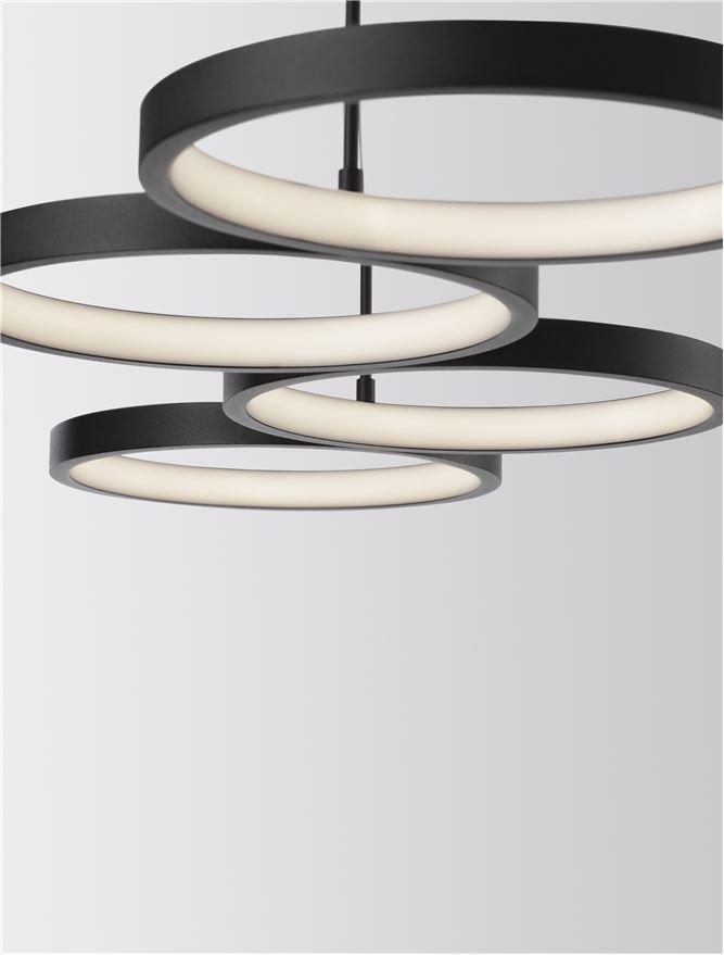 Nova Luce Závěsné LED svítidlo MAGNUS, 41W 3000K stmívatelné Barva: Černá