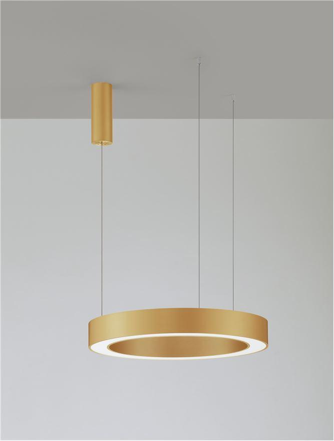 Nova Luce Závěsné LED svítidlo MORBIDO, ø 60cm, 50W, 2700K-4000K vč.dálkového ovládání stmívatelné Tuya Barva: Zlatá