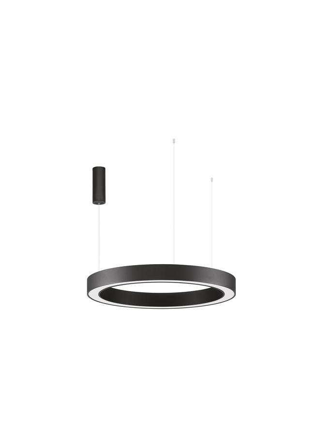 Nova Luce Závěsné LED svítidlo MORBIDO, ø 80cm, 60W, 2700K-4000K vč.dálkového ovládání stmívatelné Tuya Barva: Černá