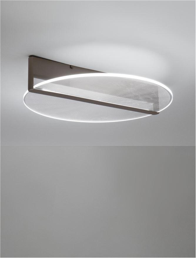 Nova Luce Stropní LED svítidlo NOAH kávově hnědý hliník a akryl 36W 3000K stmívatelné