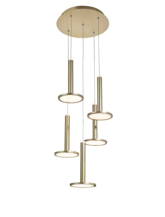 Nova Luce Závěsné LED svítidlo PALENCIA saténový zlatý hliník a akryl 53W 3000K