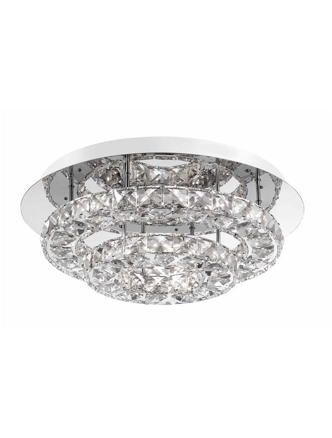 Nova Luce Stropní LED svítidlo QUENTIN chromovaný hliník a K9 křišťál 28W 3000K