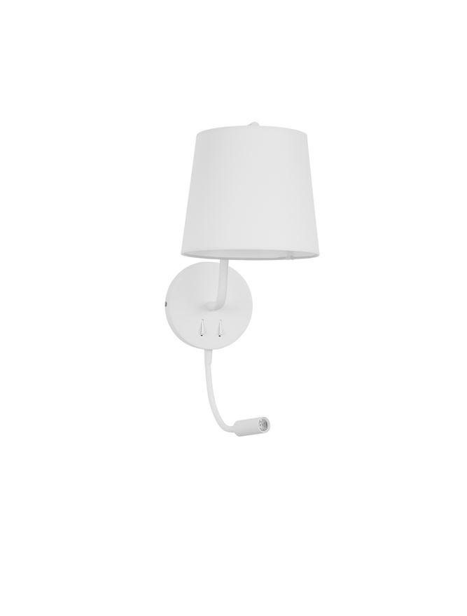 Nova Luce Nástěnné svítidlo SAGE, vypínač na těle E27 1x12W 1x3W čtecí lampička Barva: Bílá