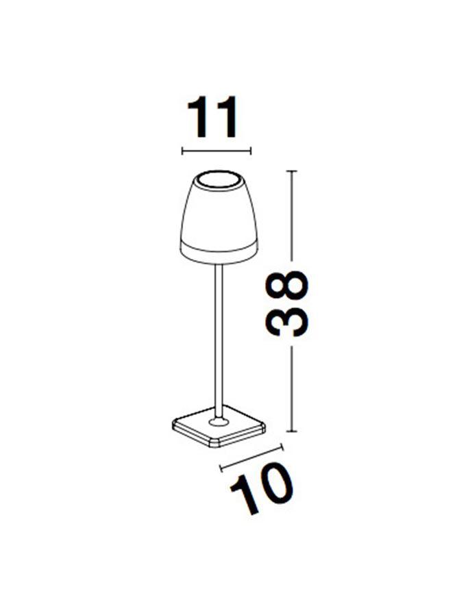 Nova Luce Venkovní stolní lampa COL, LED 2W 3000K IP54 62st. 5V DC vypínač na těle USB kabel stmívatelné Barva: Bílá